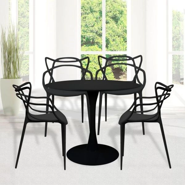 Купить Стол Tulip диам.100см, черный по низкой цене