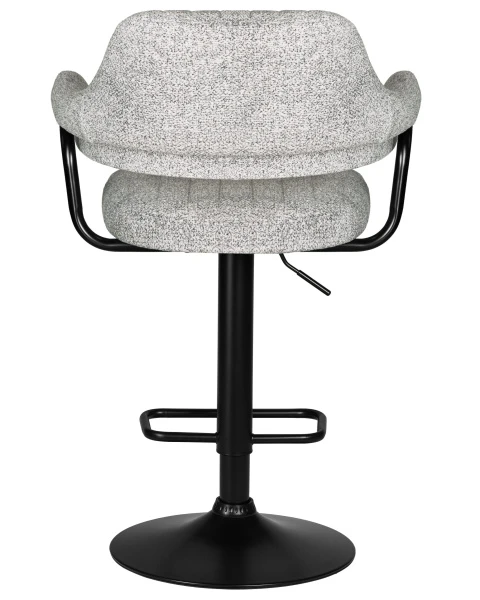 Стул барный DOBRIN CHARLY BLACK, светло-серый твид (LEO04) для кафе, ресторанов и кухни