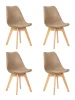 Набор 4 шт Стул обеденный DOBRIN JERRY SOFT, ножки светлый бук, цвет сиденья бежевый (GR-03)