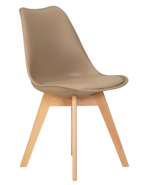 Купить Набор 4 шт Стул обеденный DOBRIN JERRY SOFT, ножки светлый бук, цвет сиденья бежевый (GR-03) по низкой цене