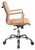 Кресла руководителя - Кресло руководителя Бюрократ Ch-993-Low светло-коричневый эко.кожа низк.спин. крестовина металл хром