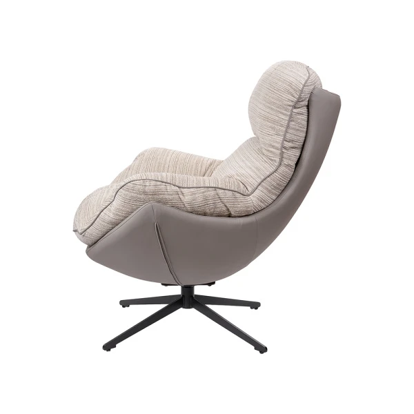 Купить Кресло HUG серый в полоску, экокожа, шенилл по низкой цене