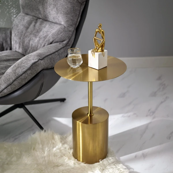 Купить Кофейный столик Solid диам.40см x 58см, золотой, металл по низкой цене