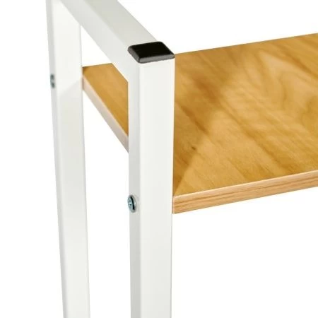 Купить Стол письменный с полками Frame 100x45x110 см, светлое дерево, белый по низкой цене