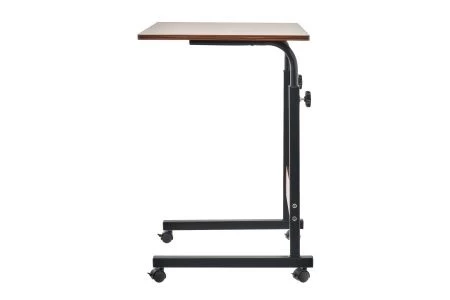 Купить Стол многофункциональный на колесах, 60x40 см, «РОЛЛ», 2 ножки, регул.высота, мдф, металл, тёмн. дерево, черный по низкой цене