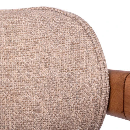 Купить Стул полубарный Rich рогожка латте с ножками цвета орех по выгодной цене для кафе, ресторанов и кухни