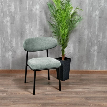Купить Стул Lucas 2 шалфей шенилл с чёрными ножками по низкой цене
