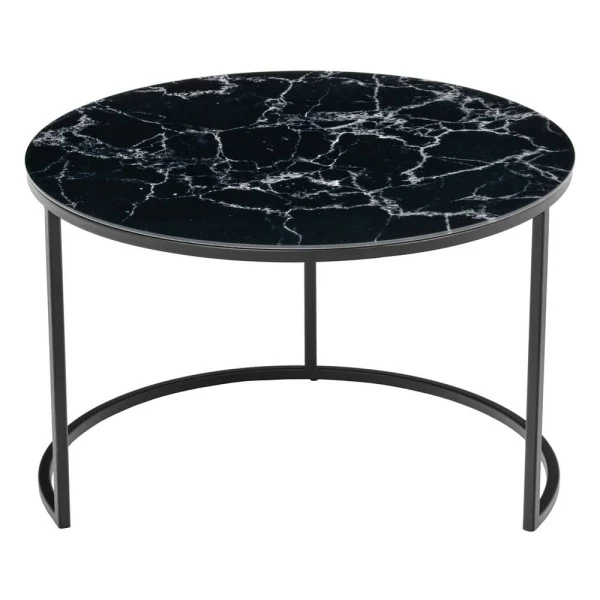 Купить Набор кофейных столиков Tango чёрный мрамор с чёрными ножками, 2шт по низкой цене
