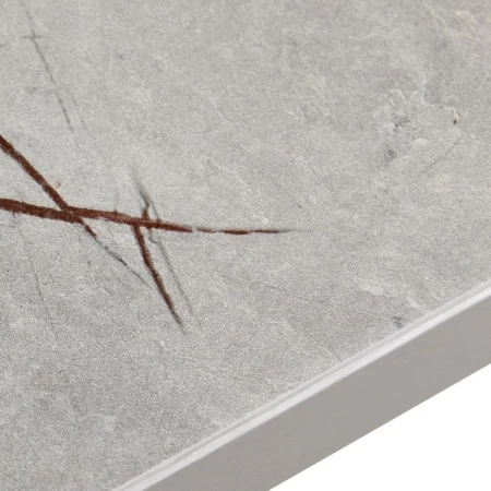 Купить Стол Dublin раскладной 120-160х80х75 серый мрамор с чёрными ножками по низкой цене