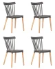 Набор 4 шт Стул обеденный DOBRIN THEO, ножки светлый бук, цвет темно-серый (GR-04)