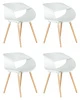 Набор 4 шт Стул обеденный DOBRIN ALIEN, ножки светлый бук, цвет белый (W-02)
