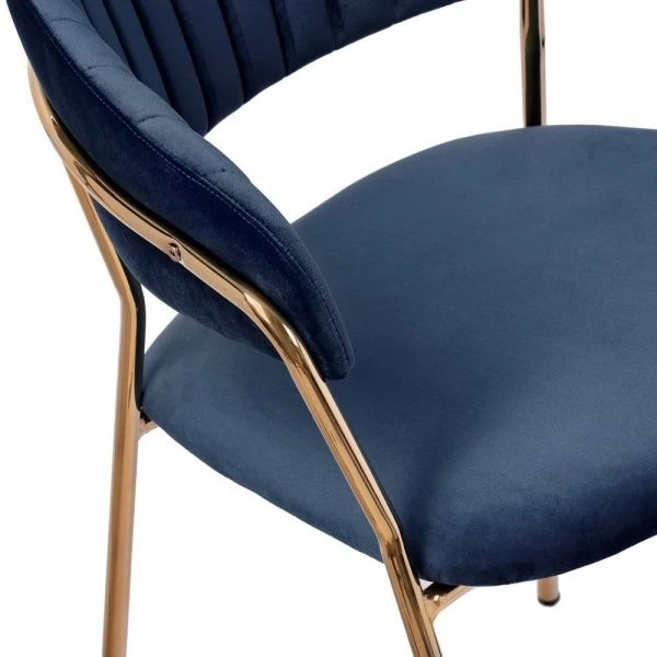Купить Стул Turin синий с золотыми ножками по низкой цене