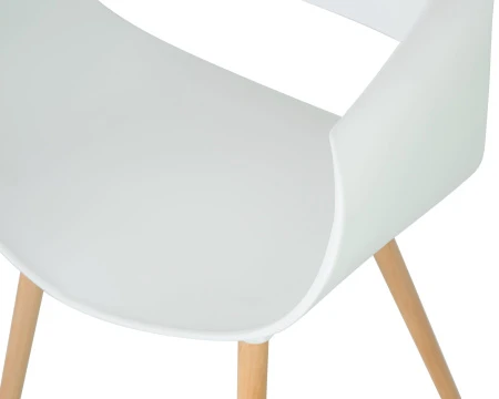 Купить Стул обеденный DOBRIN ALIEN, ножки светлый бук, цвет белый (W-02) по низкой цене