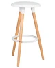 Купить Набор 4 шт Табурет барный DOBRIN ROYCE, ножки светлый бук, цвет белый (W-02) в интернет-магазине КупиКресла.ру