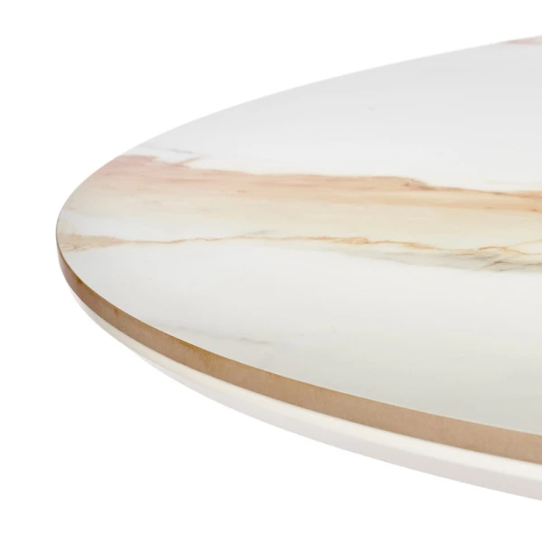 Купить Стол Aura D110, керамогранит Calacatte gold мрамор, чёрный по низкой цене