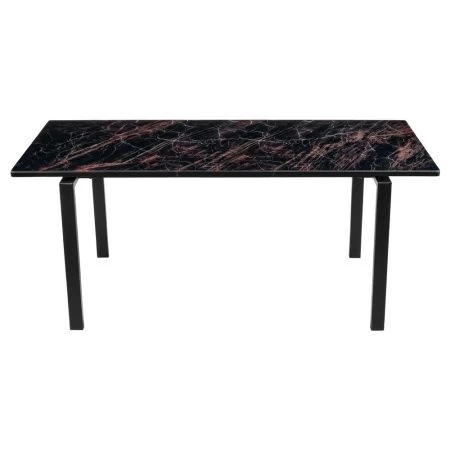 Купить Стол Areal раскладной 140-180х80х75 чёрный мрамор с чёрными ножками по низкой цене