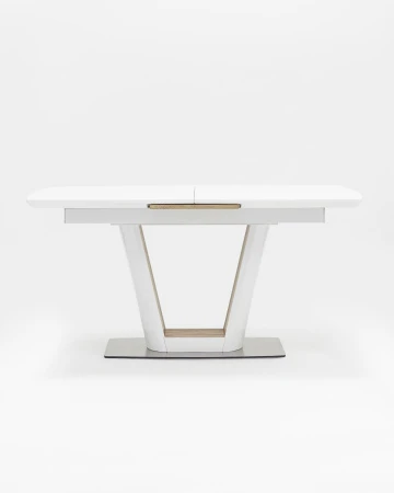 Купить Стол обеденный Атланта раскладной 160-200*90 глянцевый белый по низкой цене