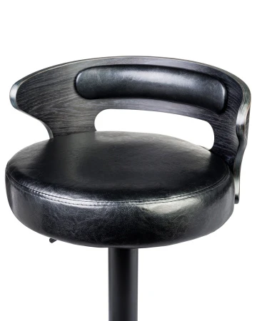 Купить Стул барный DOBRIN FRED BLACK, чёрное дерево, чёрный по выгодной цене для кафе, ресторанов и кухни