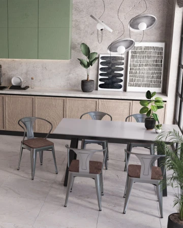 Купить Стол обеденный Детройт раскладной 160-200*90 серый по низкой цене