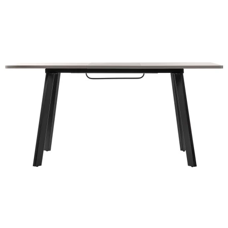 Купить Стол Dublin раскладной 120-160х80х75 серый мрамор с чёрными ножками по низкой цене