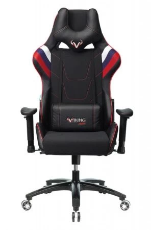 Кресла для геймеров - Кресло игровое Zombie VIKING 4 AERO белый/синий/красный искусст.кожа/ткань с подголов. крестовина пластик