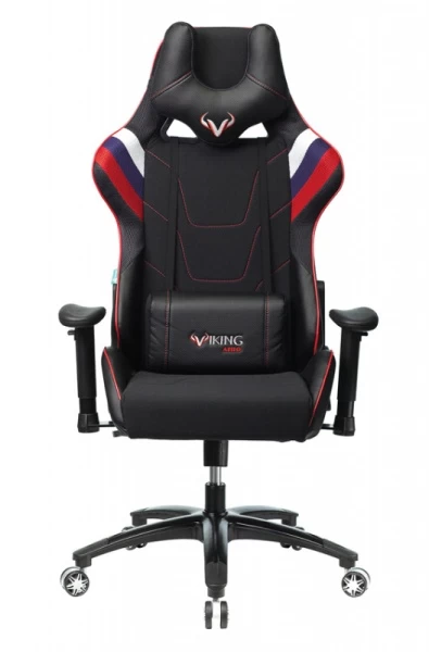 Кресло игровое Zombie VIKING 4 AERO белый/синий/красный искусст.кожа/ткань с подголов. крестовина пластик | Купить в КупиКресла.ру