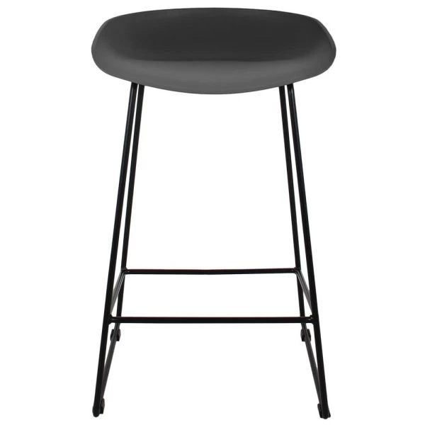 Стул полубарный Neo чёрный с чёрными ножками для кафе, ресторанов и кухни