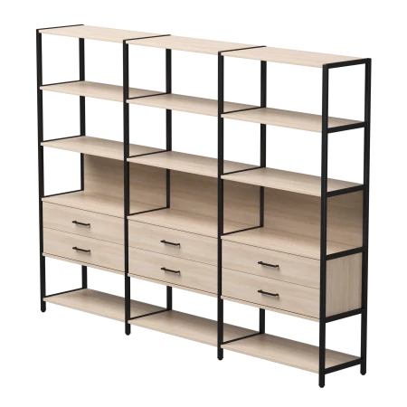 Набор стеллажных систем №9 Everprof EVO (ЭВО) 2440x385x1840 Дуб Соната/Черный
