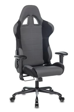 Кресла для геймеров - Кресло игровое Zombie 771N серый/черный с подголов. крестовина металл черный