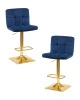 Набор 2 шт Стул барный DOBRIN GOLDIE, синий велюр (MJ9-117)