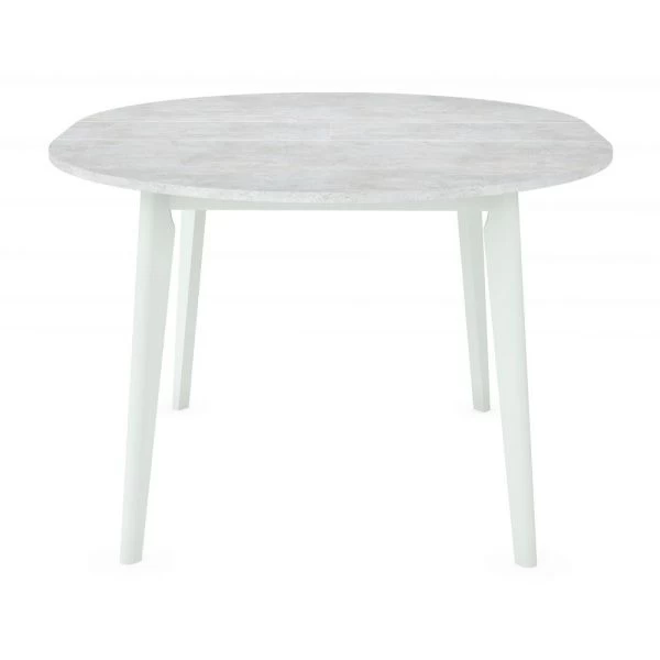 Купить Стол Oslo круглый раскладной 110-140x110x76см, Бетон лайт, белый по низкой цене