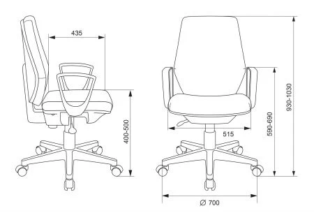 Офисные кресла - Кресло Бюрократ CH-W545 синий 38-415 крестовина пластик пластик белый