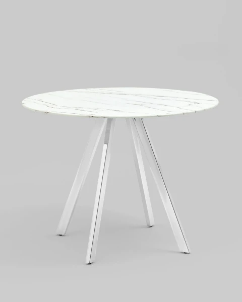 Купить Стол обеденный Хьюстон D100 белый стеклянный по низкой цене