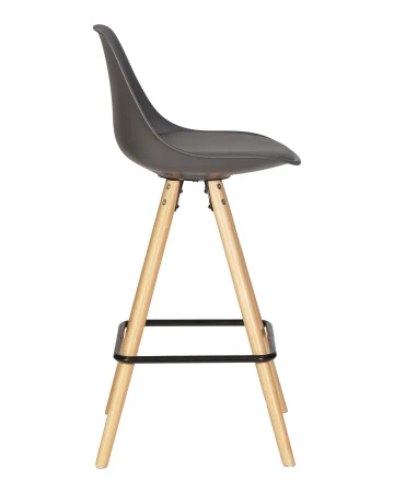 Купить Стул полубарный DOBRIN RONNI, ножки светлый бук, тёмно-серый (GR-04) по выгодной цене для кафе, ресторанов и кухни