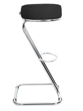 Барный стул Zeta Chrome (Зета) хром  V - Искусственная кожа  Черный