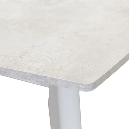Купить Стол Oslo раскладной 120-160x80x76см, Бетон лайт, белый по низкой цене
