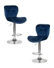 Набор 2 шт Стул барный DOBRIN BARNY, синий велюр (MJ9-117)