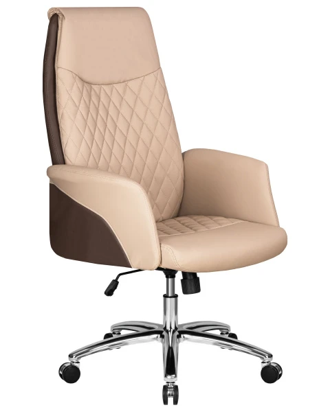 Офисное кресло для руководителей DOBRIN LEONARD, коричнево-бежевый | Купить в КупиКресла.ру