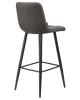 Купить Стул барный DOBRIN NICOLE, черные матовые ножки, серая антрацитовая винтажная экокожа (RU-08) по выгодной цене для кафе, ресторанов и кухни
