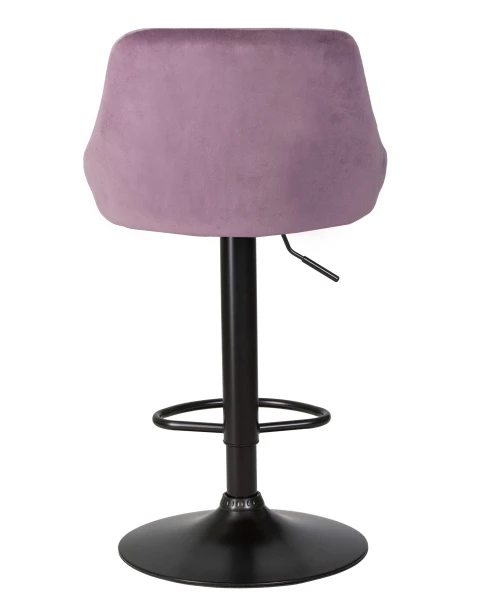 Стул барный DOBRIN LOGAN BLACK, пудрово-сиреневый велюр (MJ9-52) для кафе, ресторанов и кухни