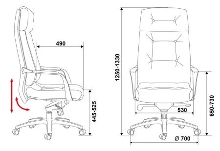 Кресла руководителя - Кресло руководителя Бюрократ _DAO черный кожа крестовина алюминий