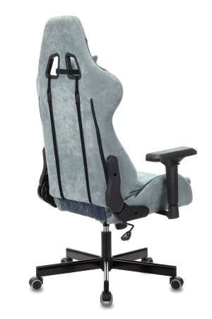Кресла для геймеров - Кресло игровое Zombie VIKING 7 KNIGHT Fabric синий текстиль/эко.кожа с подголов. крестовина металл
