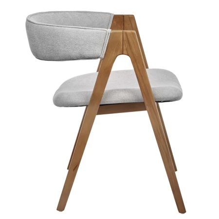 Купить Стул Alan серый букле с ножками цвета орех по низкой цене