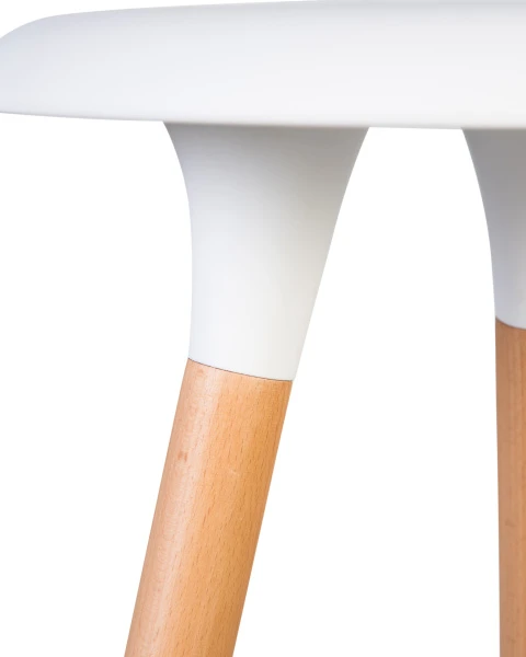 Табурет барный DOBRIN ROYCE, ножки светлый бук, цвет белый (W-02) для кафе, ресторанов и кухни