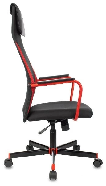 Кресло игровое Zombie ONE черный/красный сиденье черный с подголов. крестов. металл