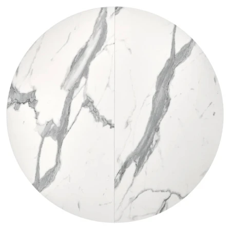 Купить Стол Rudolf круглый раскладной 90-120x90x75см, белый мрамор, белый по низкой цене