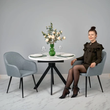 Купить Стул Frida серо-синяя рогожка по низкой цене