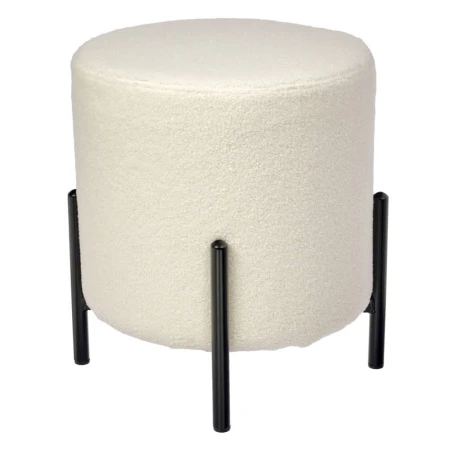Стул-пуф Otis белый, искусственный мех