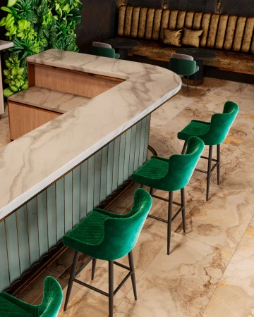 Купить Стул барный Ститч велюр изумрудный по выгодной цене для кафе, ресторанов и кухни