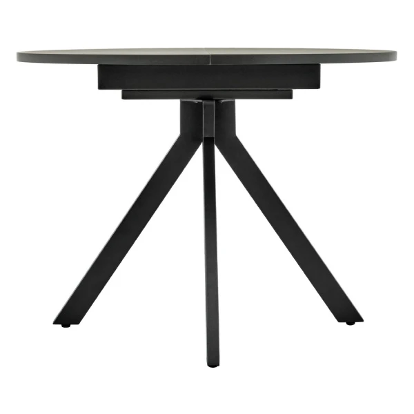 Купить Стол Rudolf круглый раскладной 100-130x100x75см, Бетон слюда, чёрный по низкой цене